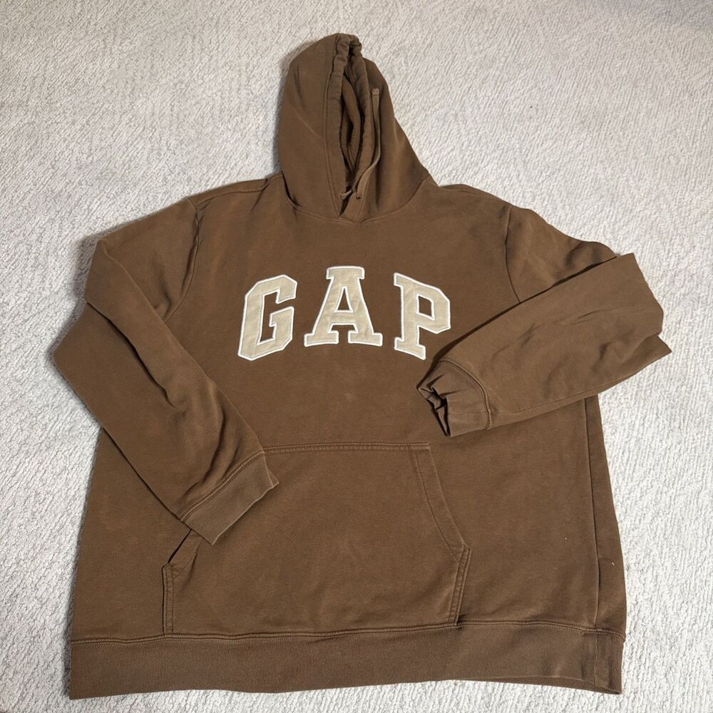 GAP Brown Embroidered Pull Over Hoodie XL